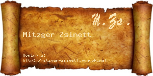 Mitzger Zsinett névjegykártya